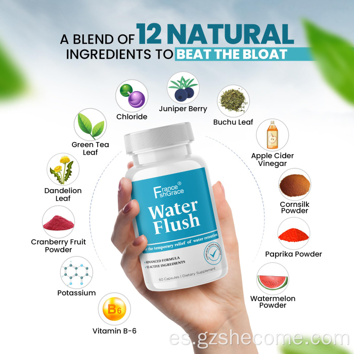 Alivio de retención de agua de cápsulas de agua diurética de Bloa